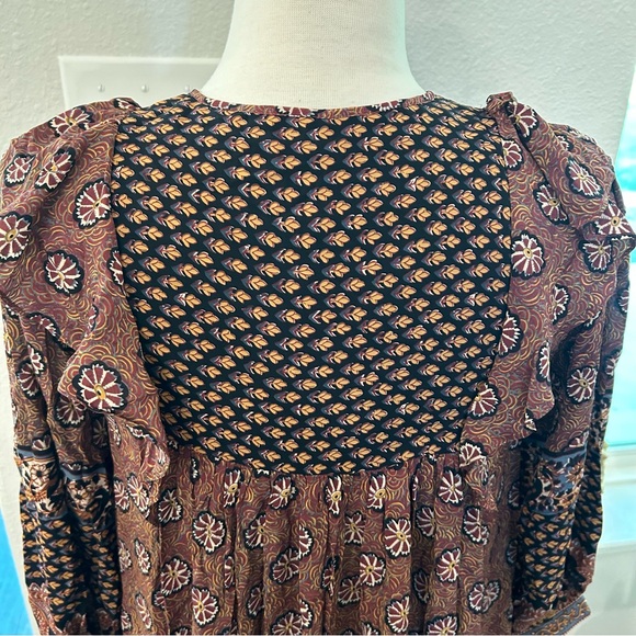 FRYE Jenna Bohemian Aniversary Collection ruffle midi dress Size XS - Picture 7 of 10